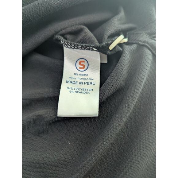 Stitch Golf Polo Performance Shirt Black Solid Pique Mens XL CME logo - Picture 6 of 11